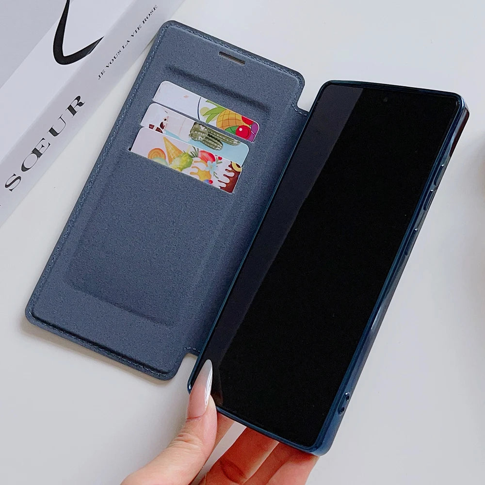 Flip cover magnetic wallet card holder soft case samsung - product image