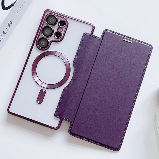 Flip cover magnetic wallet card holder soft case samsung - product image