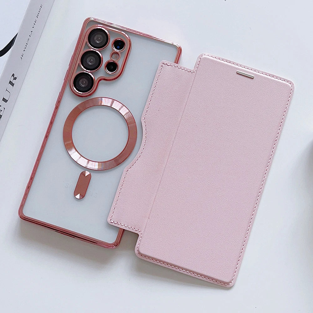 Flip cover magnetic wallet card holder soft case samsung - product image
