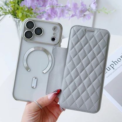 Flip cover plating magnetic leather wallet slot case - product image