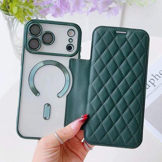 Flip cover plating magnetic leather wallet slot case - product image