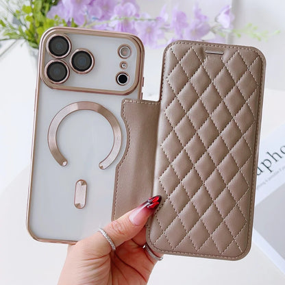 Flip cover plating magnetic leather wallet slot case - product image