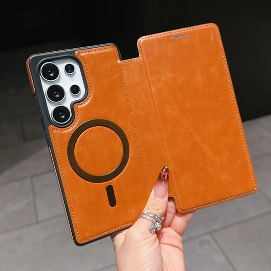 Flip wallet card slot leather magnetic stand holder case - product image