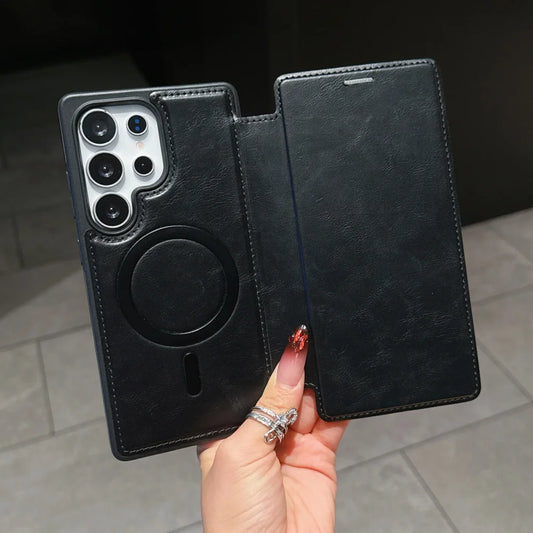 Flip wallet card slot leather magnetic stand holder case - product image