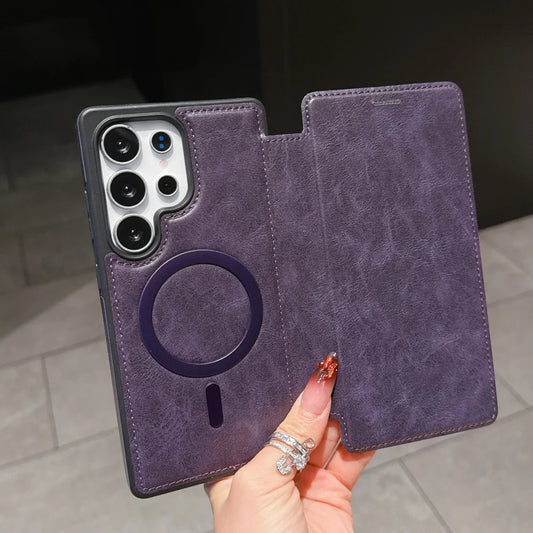 Flip wallet card slot leather magnetic stand holder case - product image