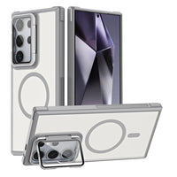 Fold Glass Lens Stand Magnetic Wireless Charging Case Samsung