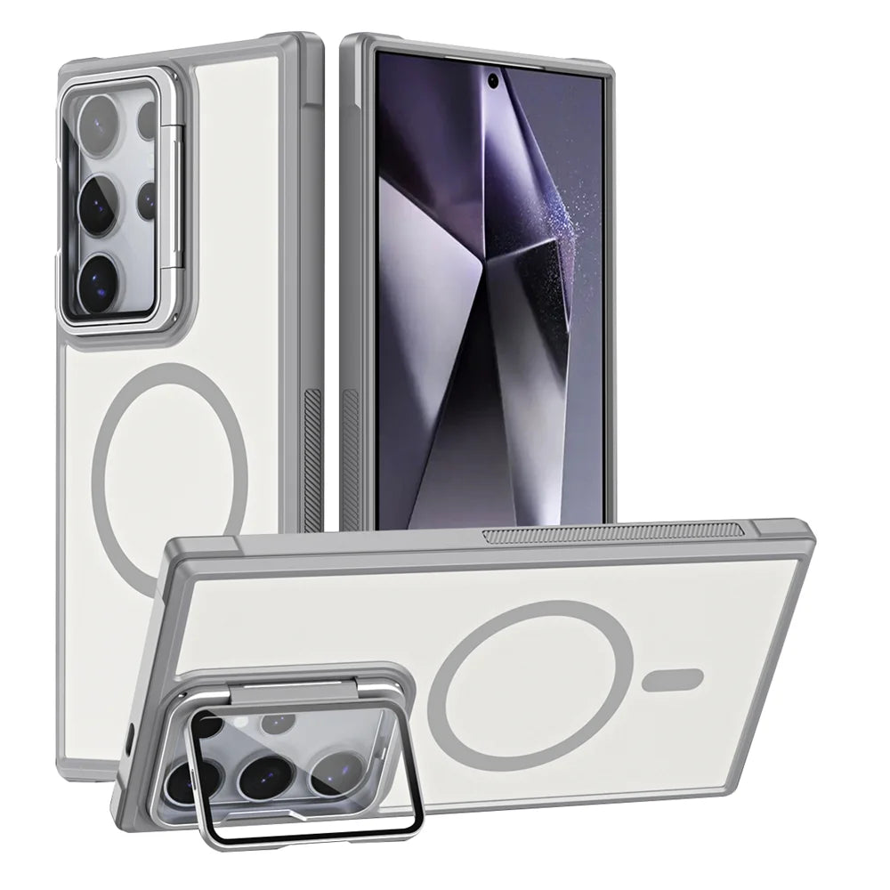 Fold glass lens stand magnetic wireless charging case samsung - product image