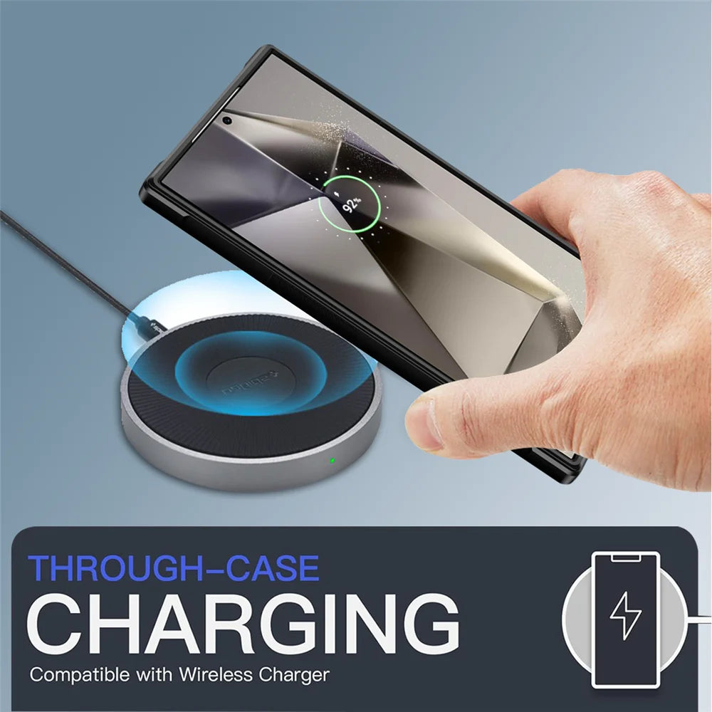 Fold glass lens stand magnetic wireless charging case samsung - product image
