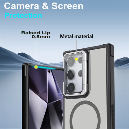 Fold glass lens stand magnetic wireless charging case samsung - product image