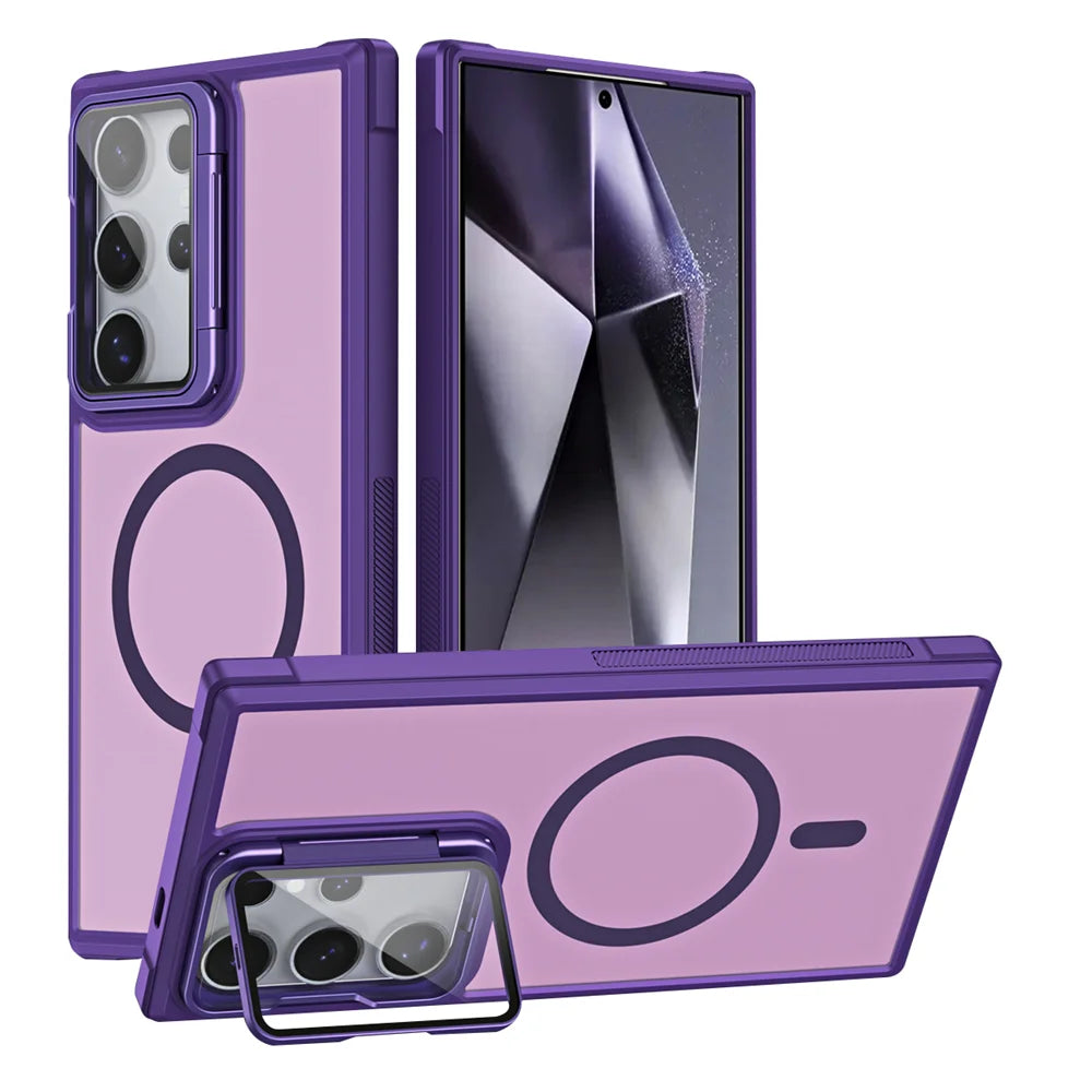 Fold glass lens stand magnetic wireless charging case samsung - product image