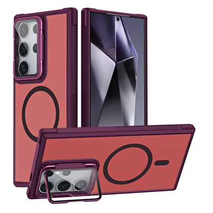 Fold glass lens stand magnetic wireless charging case samsung - product image