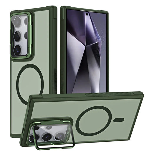 Fold glass lens stand magnetic wireless charging case samsung - product image