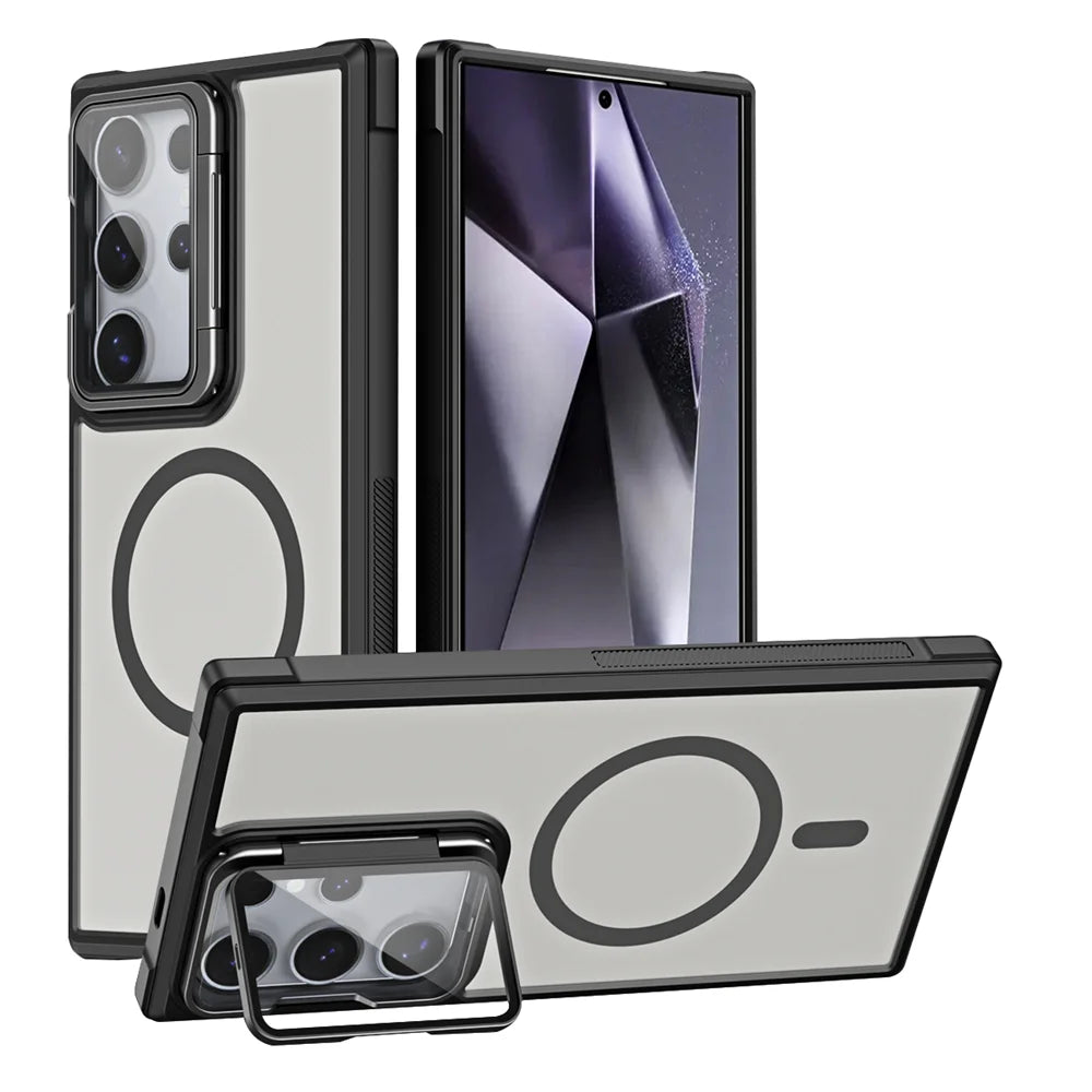 Fold glass lens stand magnetic wireless charging case samsung - product image