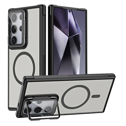 Fold glass lens stand magnetic wireless charging case samsung - product image