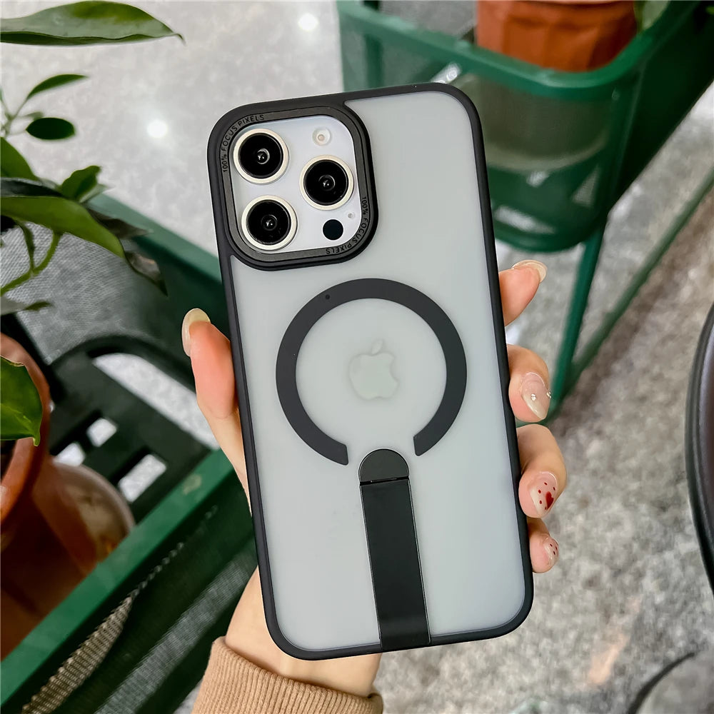 Fold kickstand magnetic matte shockproof case - product image