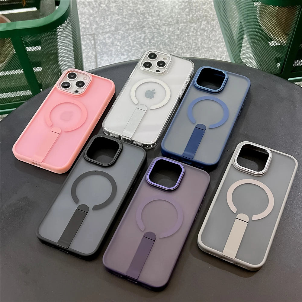 Fold kickstand magnetic matte shockproof case - product image