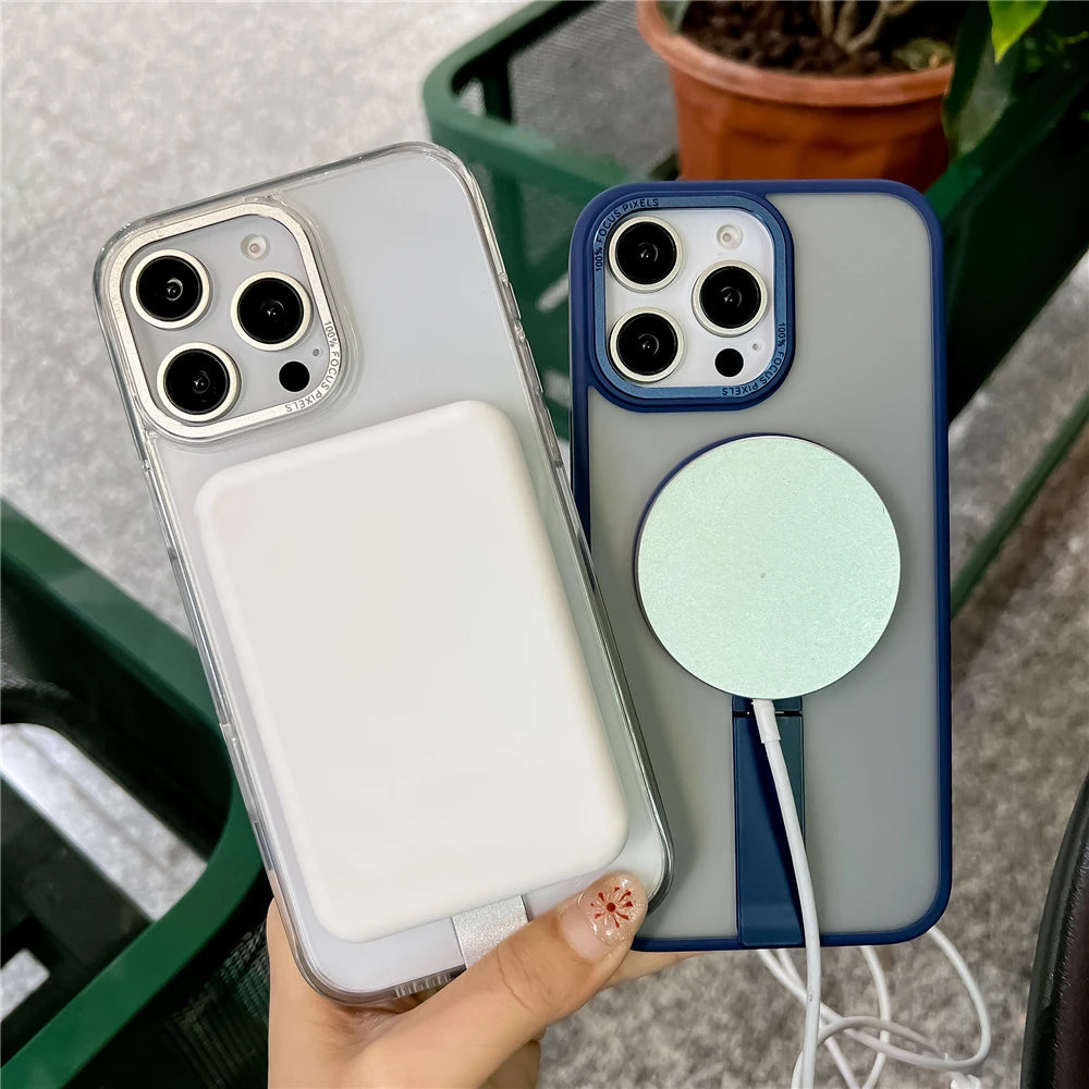 Fold kickstand magnetic matte shockproof case - product image