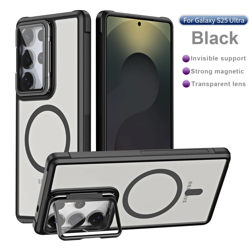 Fold lens stand glass camera protection magnetic case samsung - product image