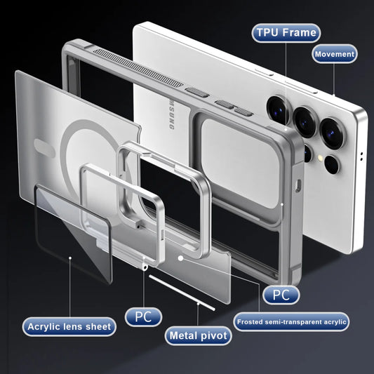 Fold lens stand glass camera protection magnetic case samsung - product image