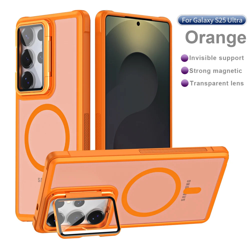 Fold lens stand glass camera protection magnetic case samsung - product image