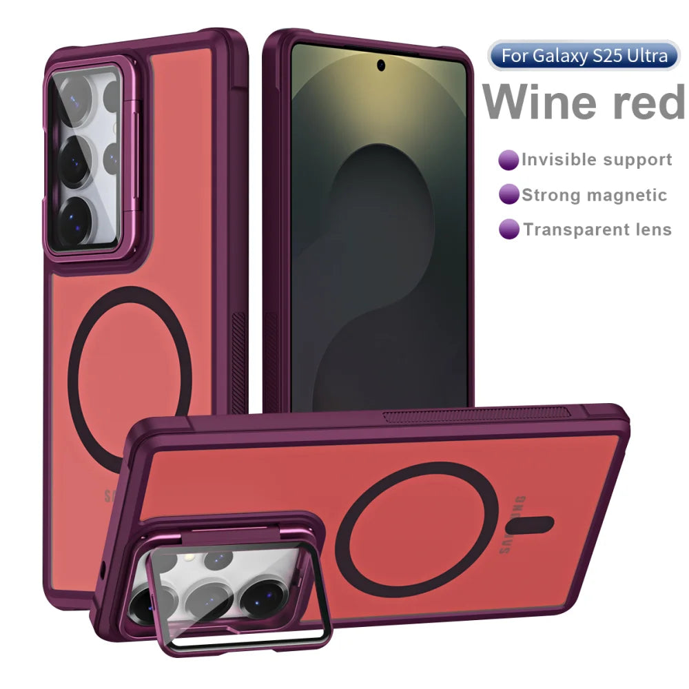 Fold lens stand glass camera protection magnetic case samsung - product image