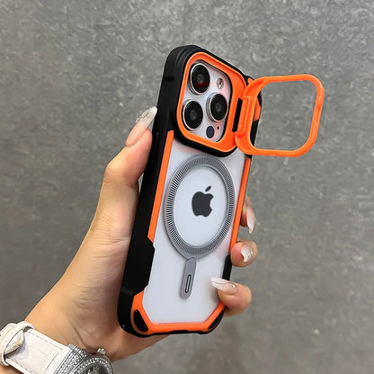 Fold lens stand magnetic armor bumper case - product image