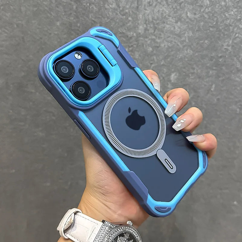 Fold lens stand magnetic armor bumper case - product image