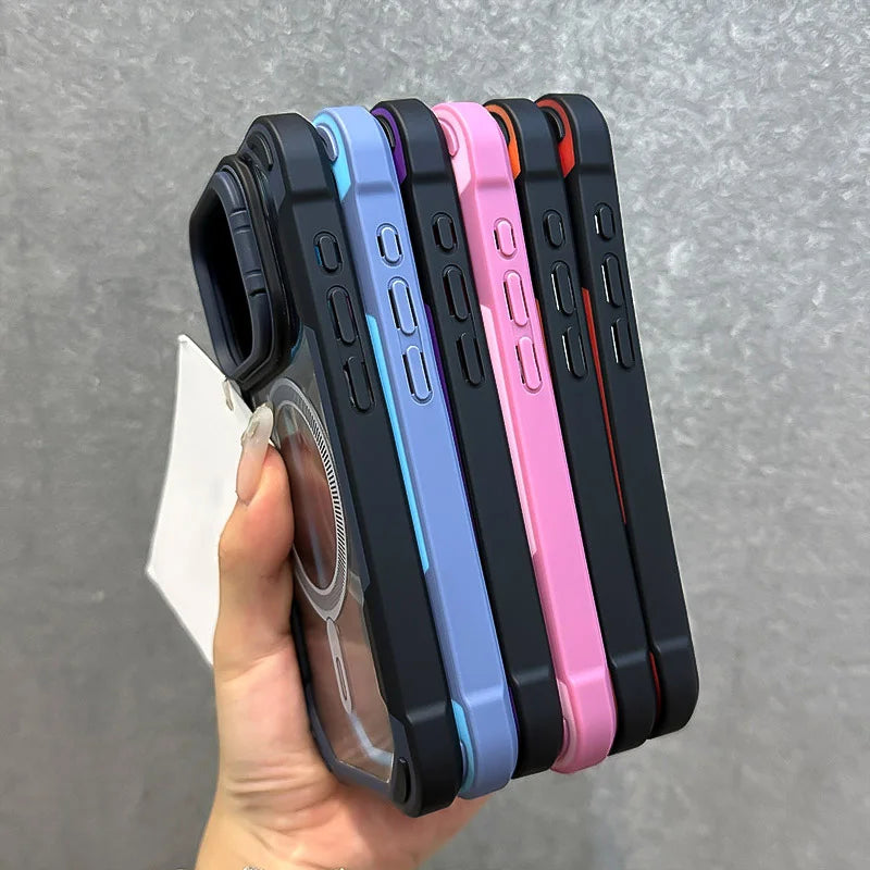Fold lens stand magnetic armor bumper case - product image