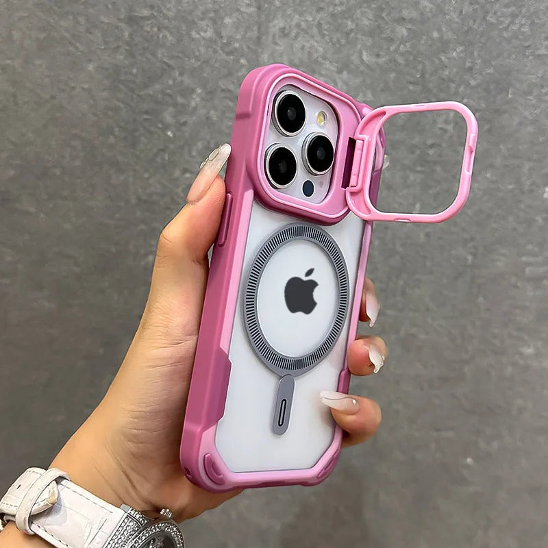 Fold lens stand magnetic armor bumper case - product image