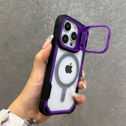 Fold lens stand magnetic armor bumper case - product image