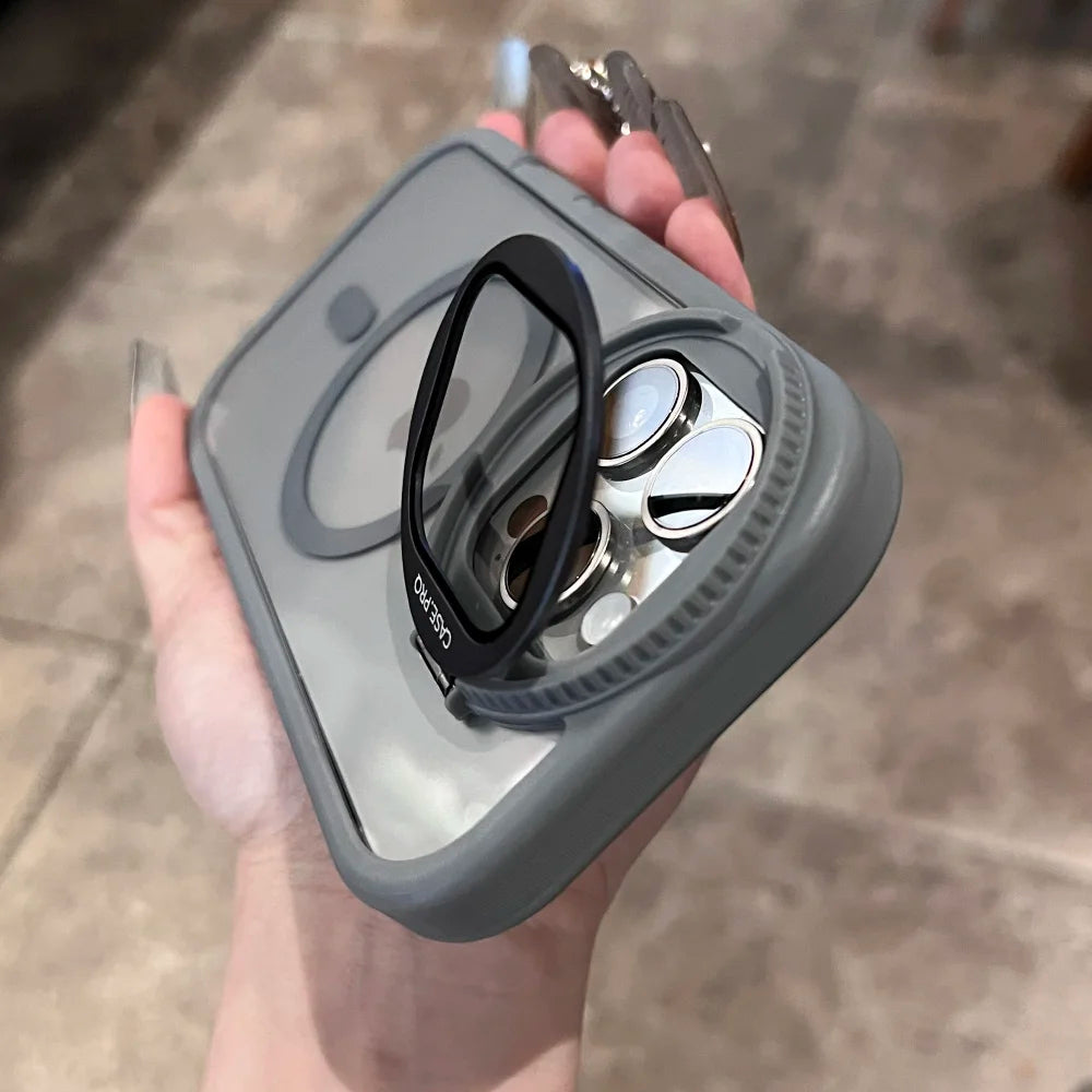 Fold lens stand magnetic clear case - product image