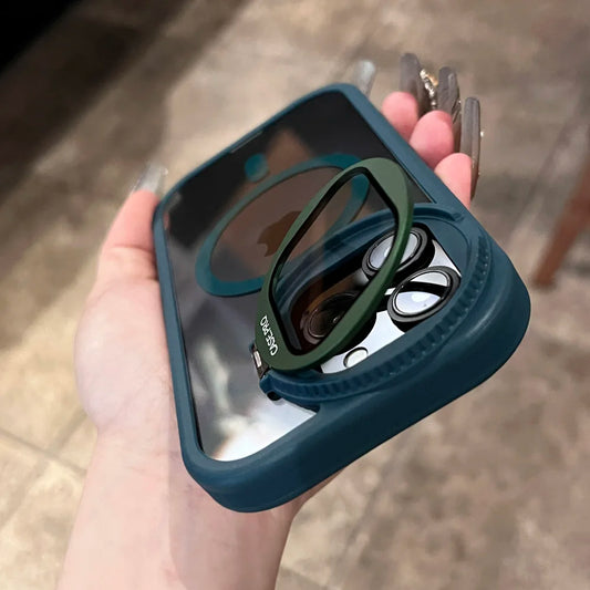 Fold lens stand magnetic clear case - product image