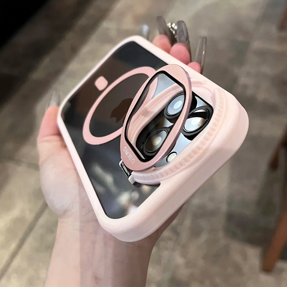 Fold lens stand magnetic clear case - product image