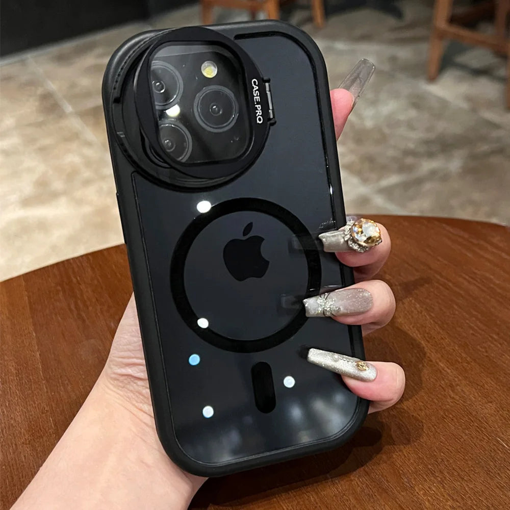 Fold lens stand magnetic clear case - product image