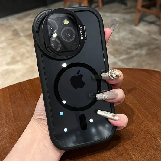 Fold lens stand magnetic clear case - product image