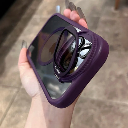 Fold lens stand magnetic clear case - product image