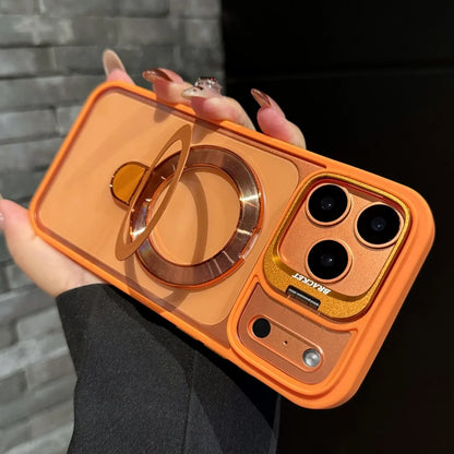 Fold lens stand magnetic transparent hard case magsafe compatible - product image