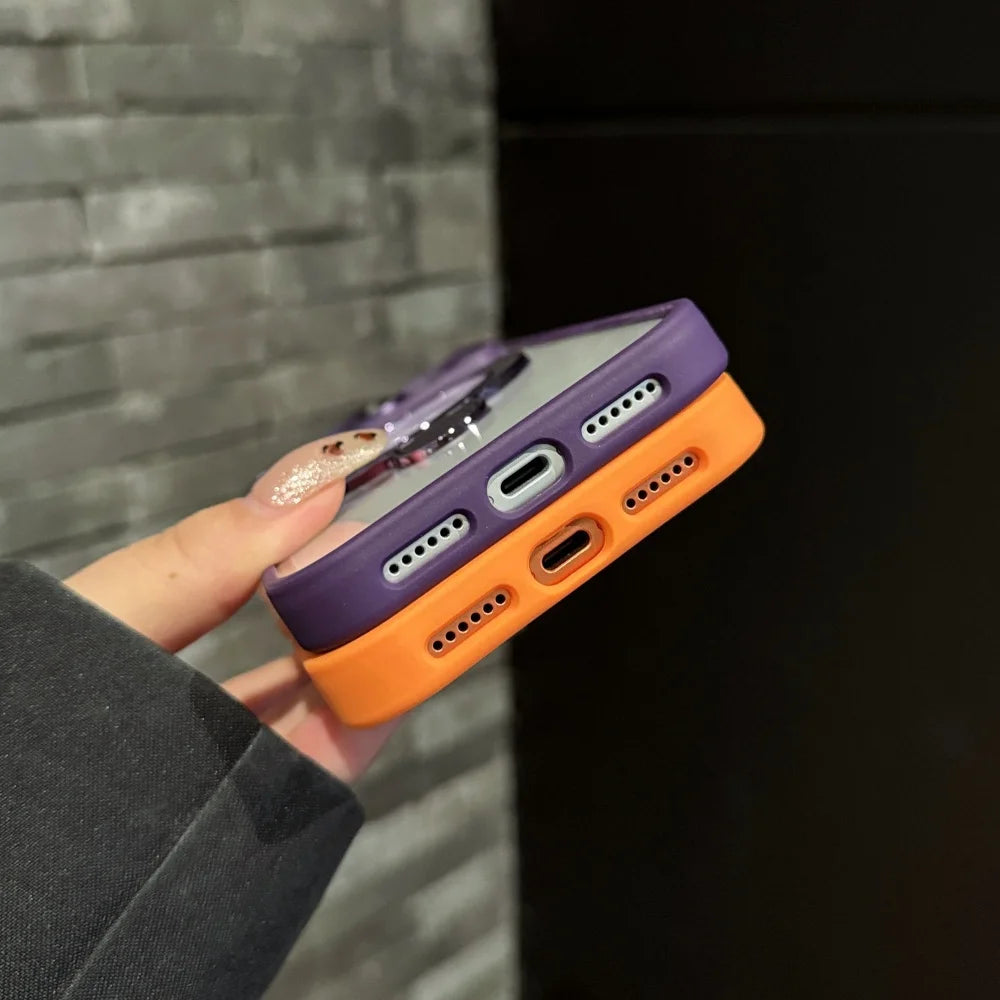 Fold lens stand magnetic transparent hard case magsafe compatible - product image