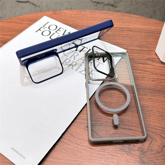 Fold lens stand magnetic wireless charging shockproof case - product image