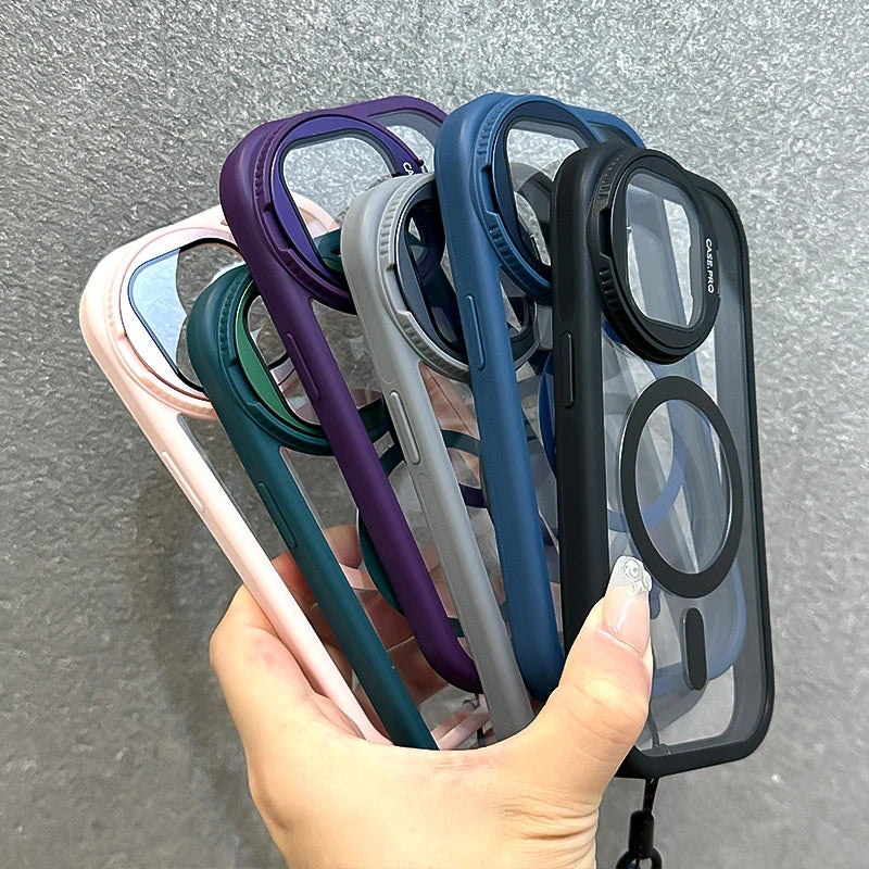 Foldable glass lens magnetic transparent case - product image