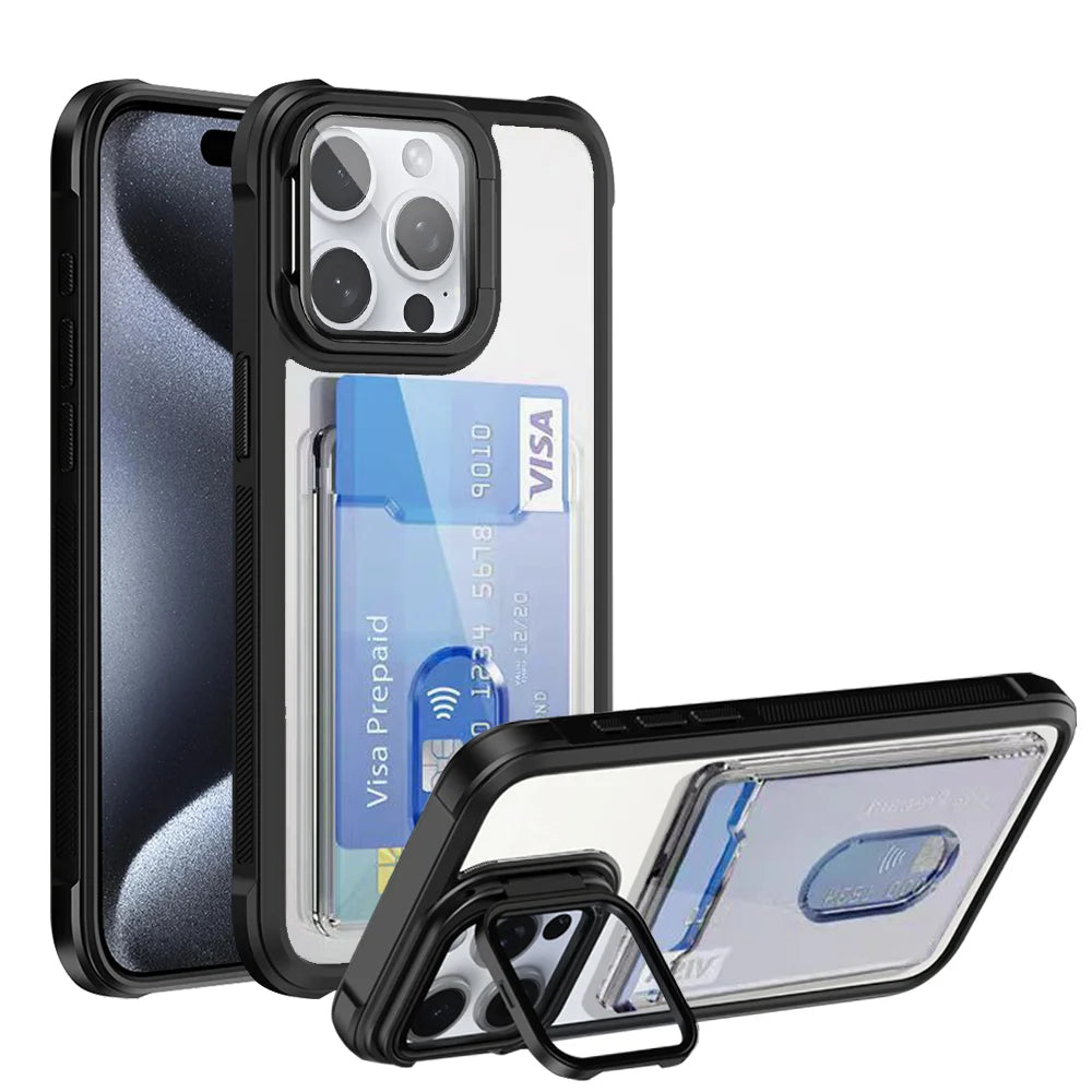 Folding lens stand card holder wallet case - product image