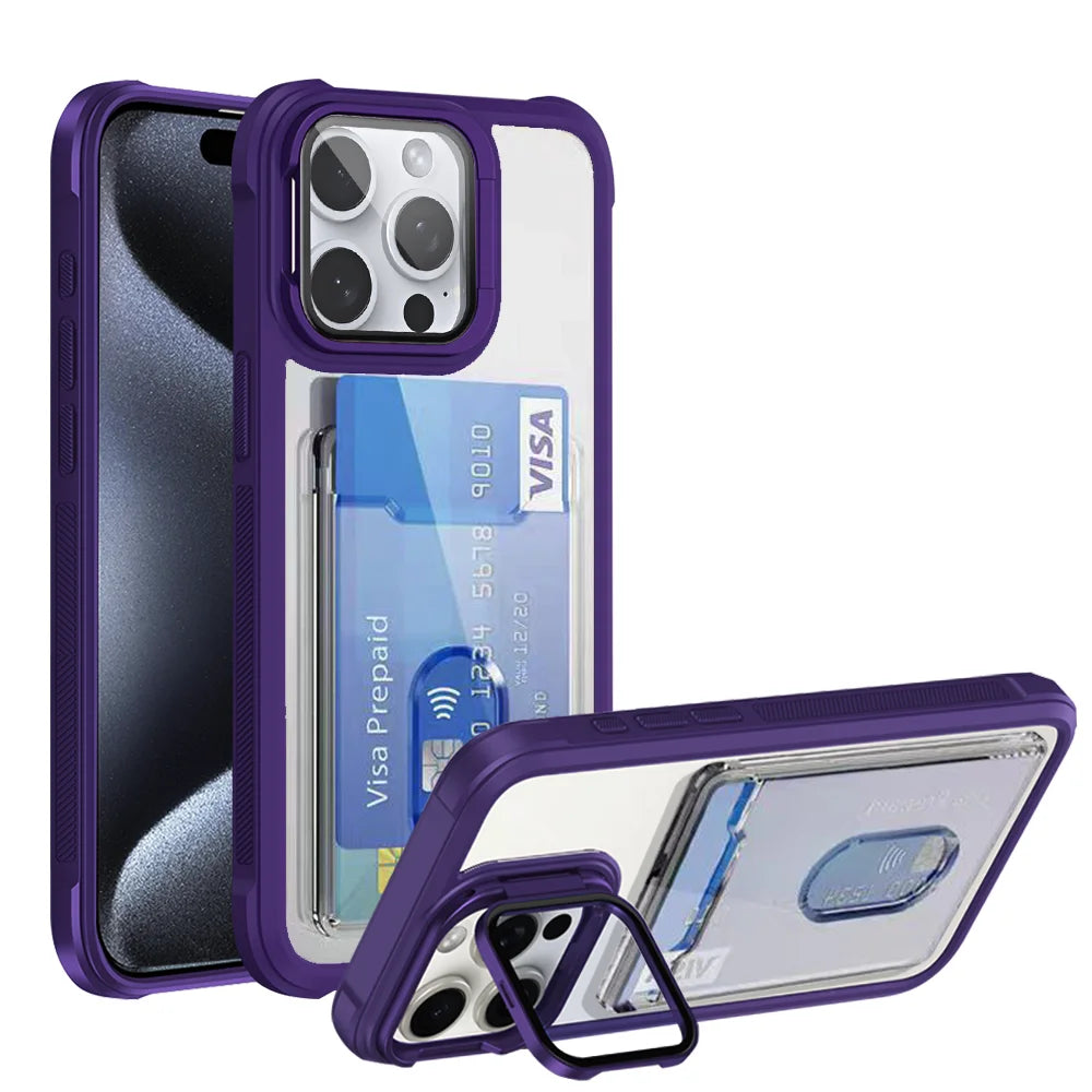 Folding lens stand card holder wallet case - product image