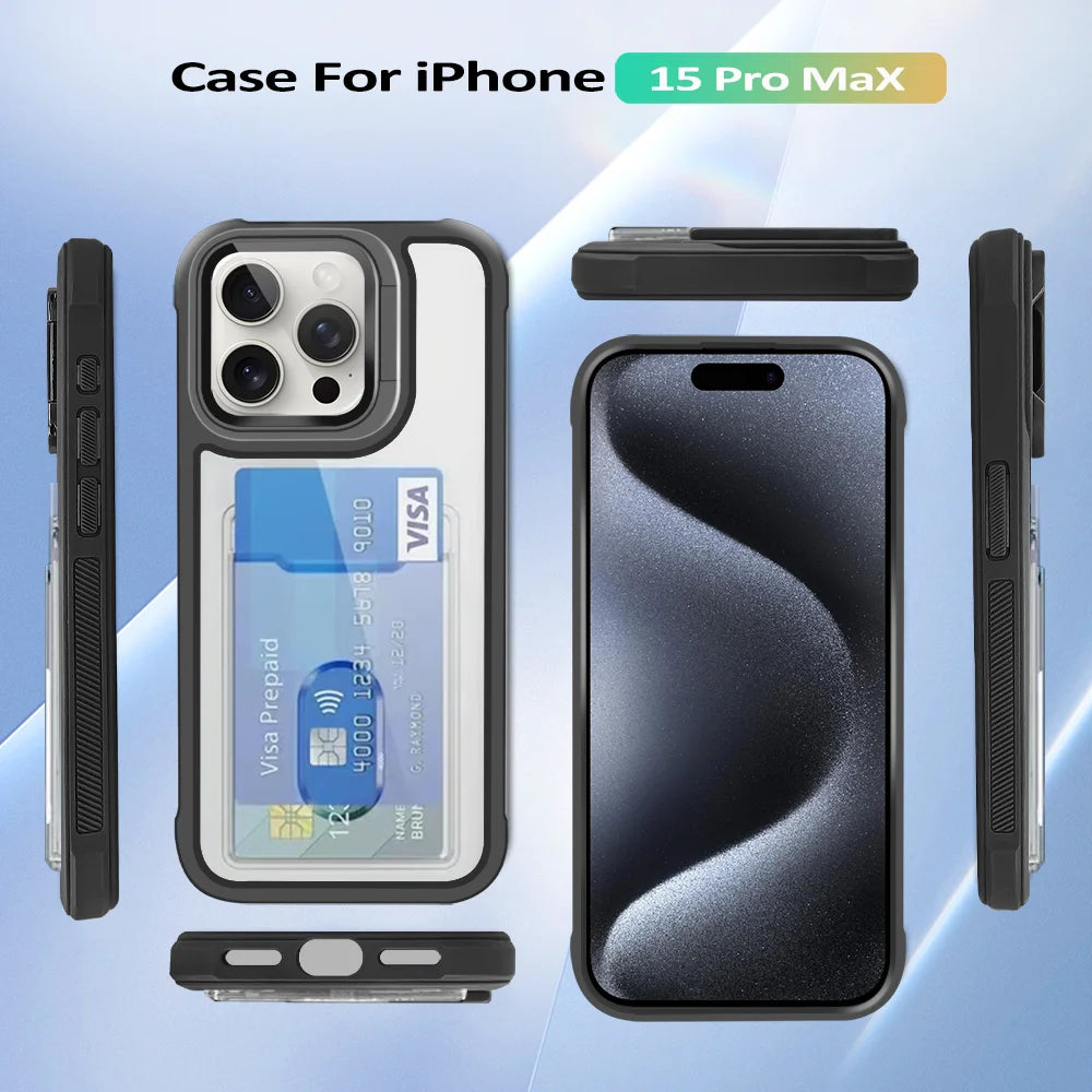 Folding lens stand card holder wallet case - product image