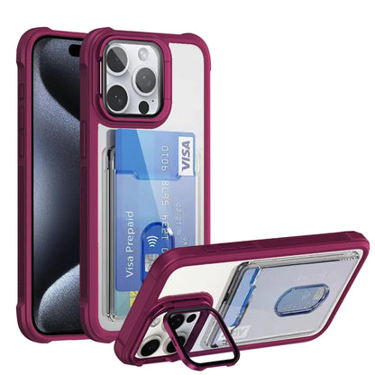 Folding lens stand card holder wallet case - product image