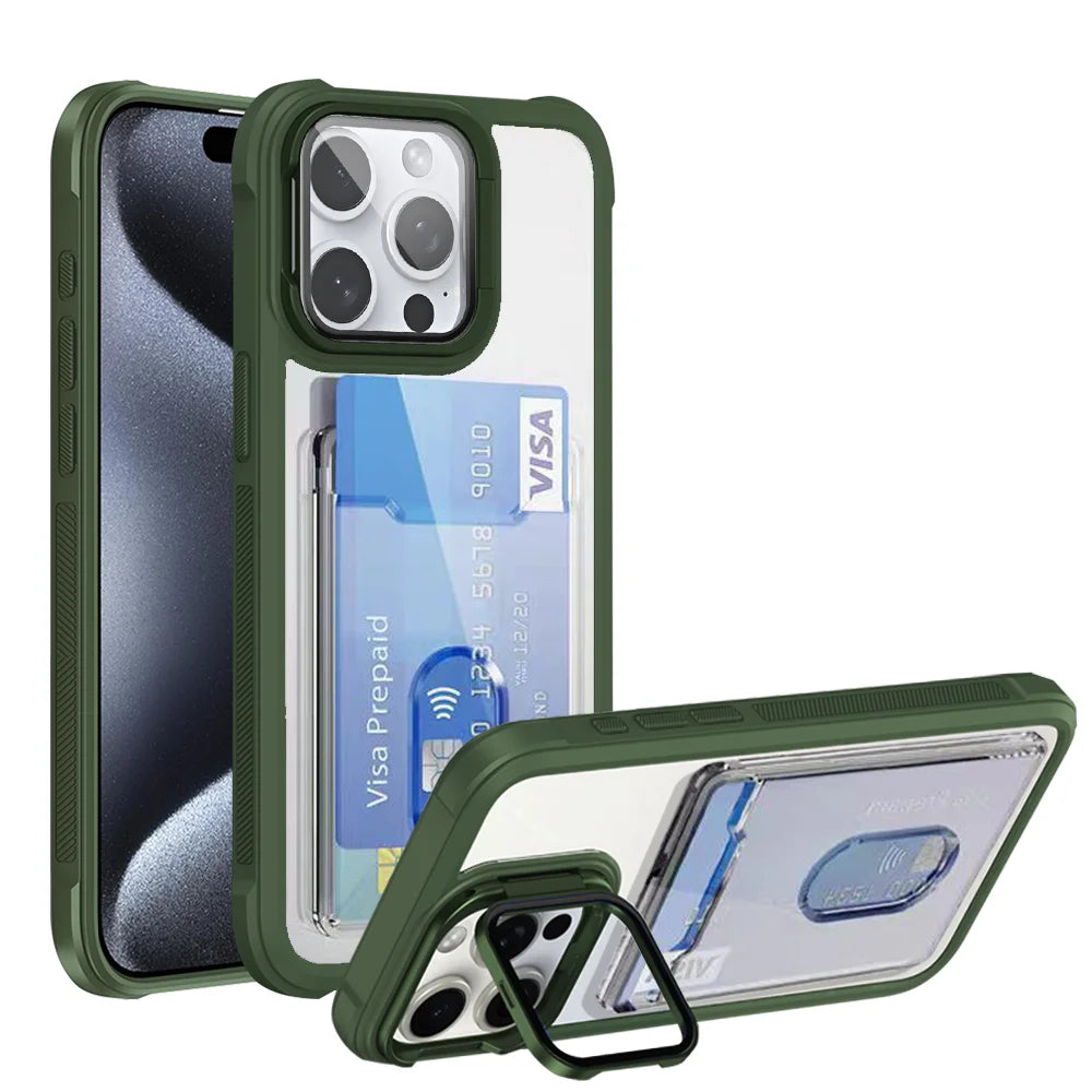 Folding lens stand card holder wallet case - product image