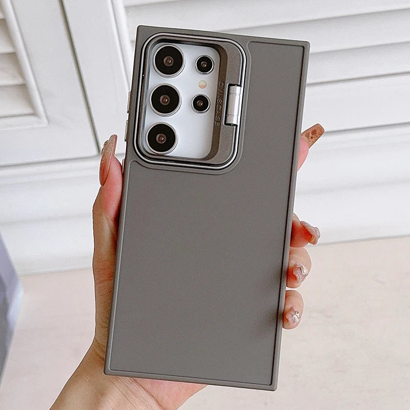 Folding lens stand matte shockproof bumper case samsung - product image