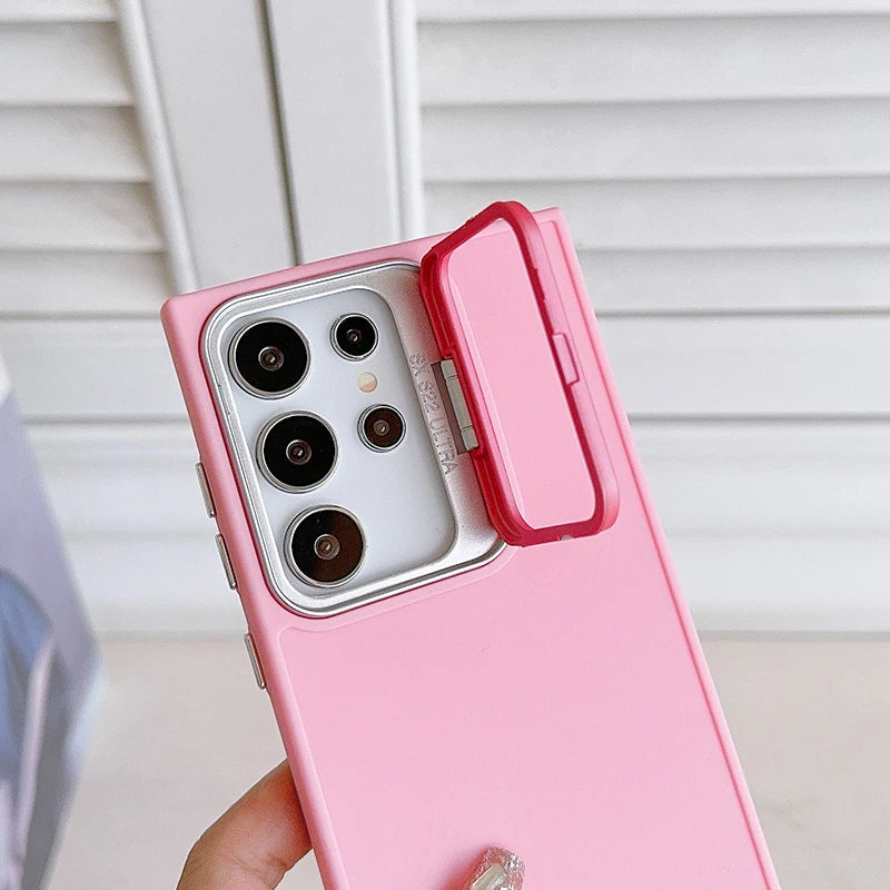 Folding lens stand matte shockproof bumper case samsung - product image