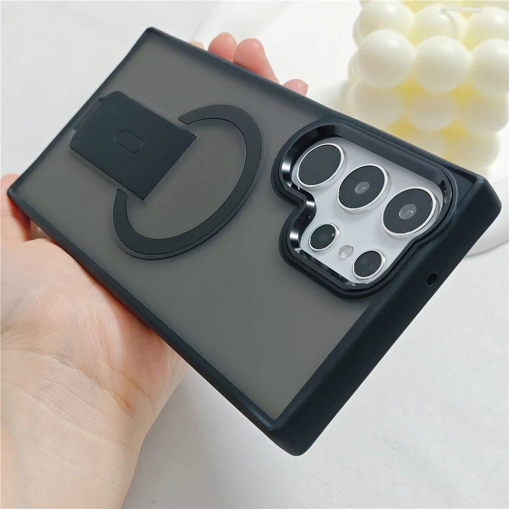 Folding stand holder matte magnetic wireless charge case samsung - product image