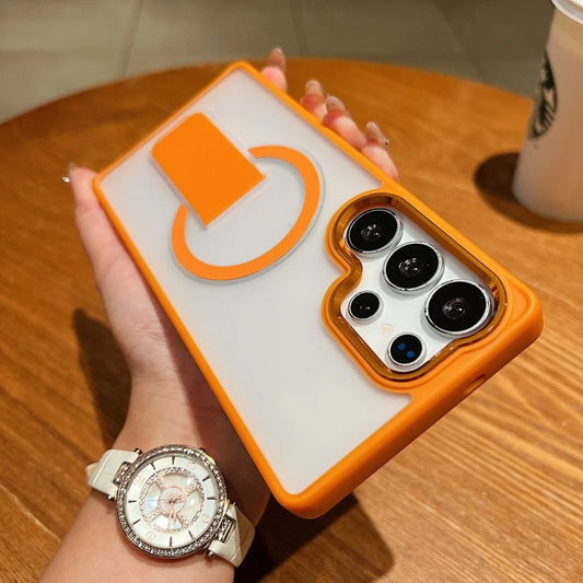 Folding stand holder matte magnetic wireless charge case samsung - product image