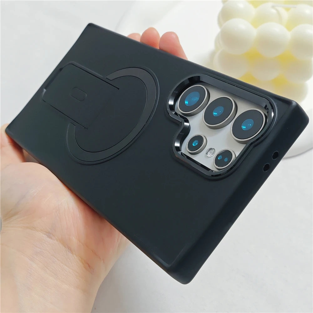 Folding stand holder matte magnetic wireless charge case samsung - product image